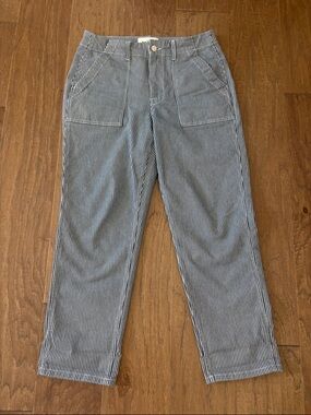 Boden Striped Straight Leg Carpenter Jeans. Size 8.